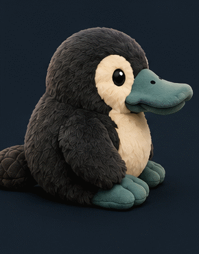 Pyy plushie, side profile