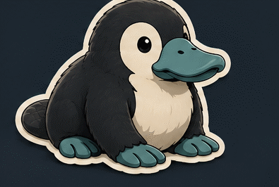 Pyy, sticker-style artwork with outline